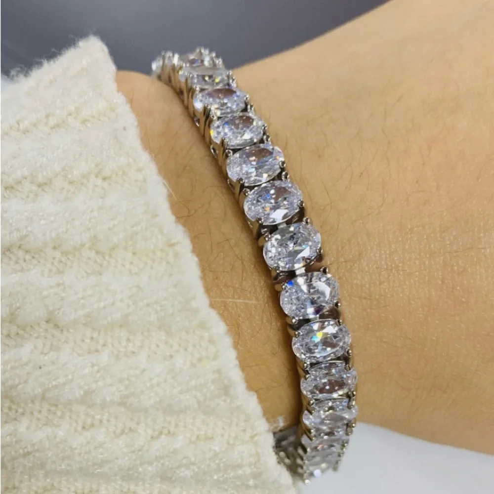 Italo Classic Oval Cut Tennis Bracelet - Picture 6 of 6